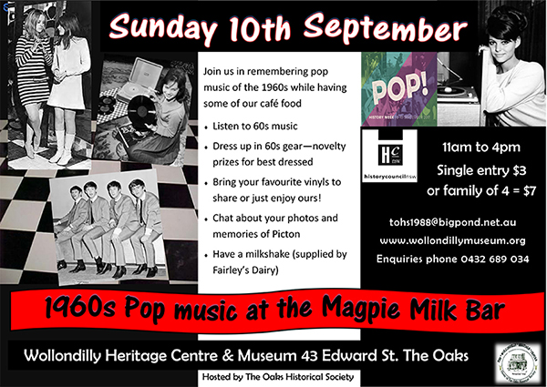 1960s Pop music at the Magpie Milk Bar @ Wollondilly Heritage Centre & Museum | The Oaks | New South Wales | Australia